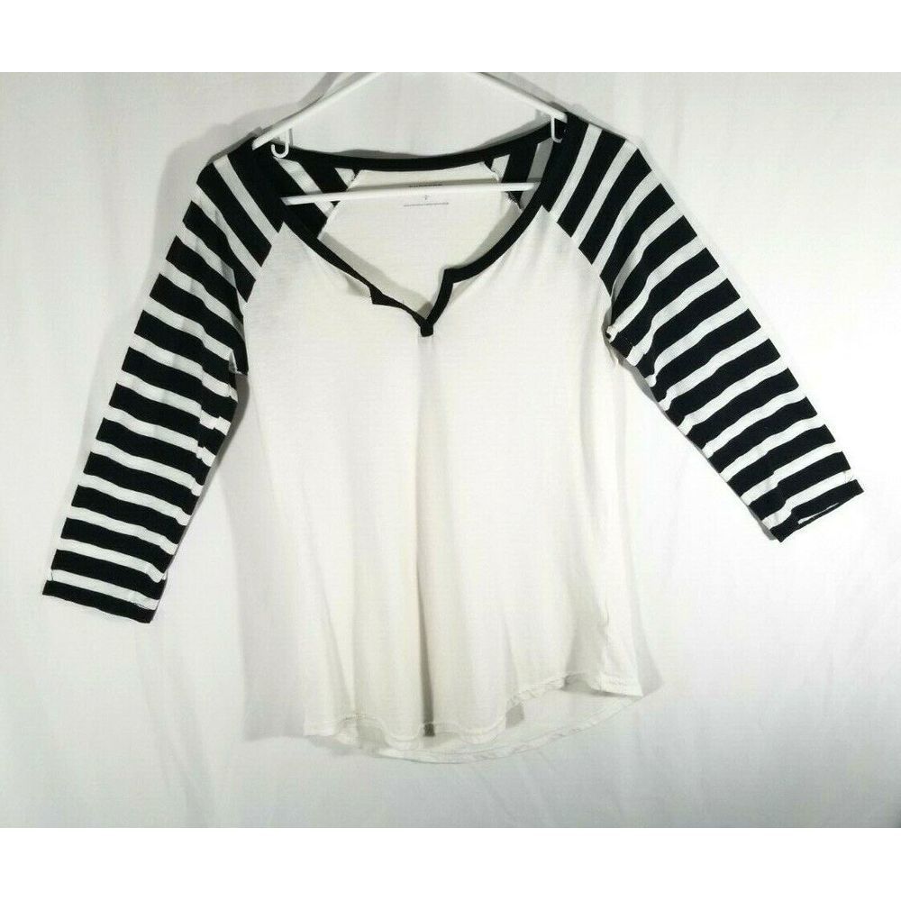 Express Women’s Black White Striped 3/4 Sleeve